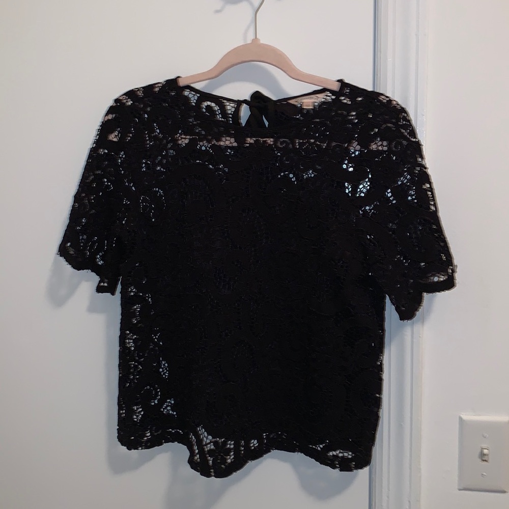 Nanette Lepore black lace blouse